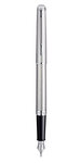 WATERMAN Hemisphere Stylo plume, acier inoxydable, plume moyenne, encre bleue, Coffret cadeau