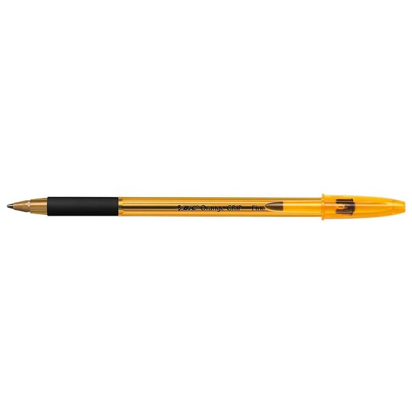Stylo bille ORANGE GRIP Pointe Fine 0,7mm Encre Noire x 20 BIC