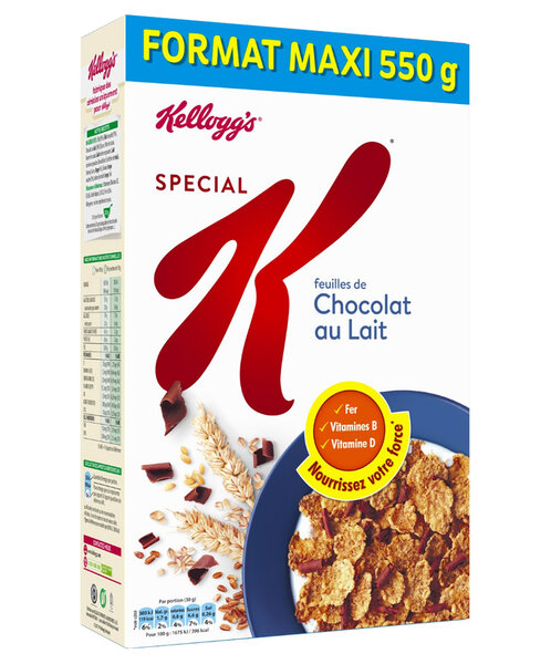 Kellogg's Kellogg’s Spécial K Feuilles De Chocolat Au Lait Format Maxi 550g (lot de 3)