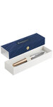 WATERMAN Emblème Deluxe stylo plume, or, attributs chromés, plume fine, cartouche d'encre bleue, en écrin