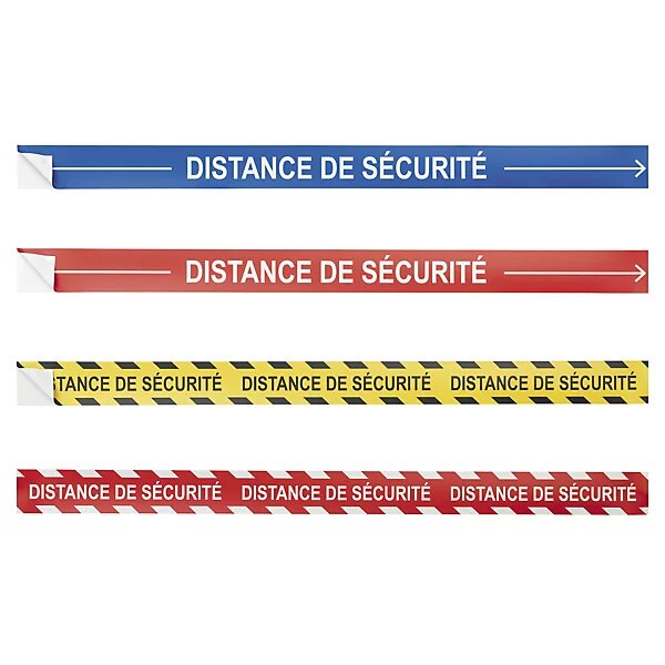 Marquage au sol ruban antidérapant Distance de sécurité flèches rouge 1000 mm