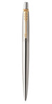 PARKER Jotter Stylo bille, acier, recharge encre gel noire, pointe moyenne (0,7 mm), Coffret cadeau