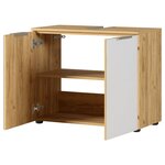 Germania Armoire de sous-lavabo GW-Avino 34x70x58 cm Blanc et chêne