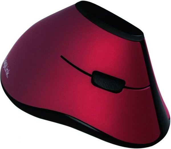 Souris sans fil LogiLink verticale pour droitier (Noir)/Rouge