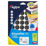 Pastille adhésive permanente noir 30 mm (colis de 5)
