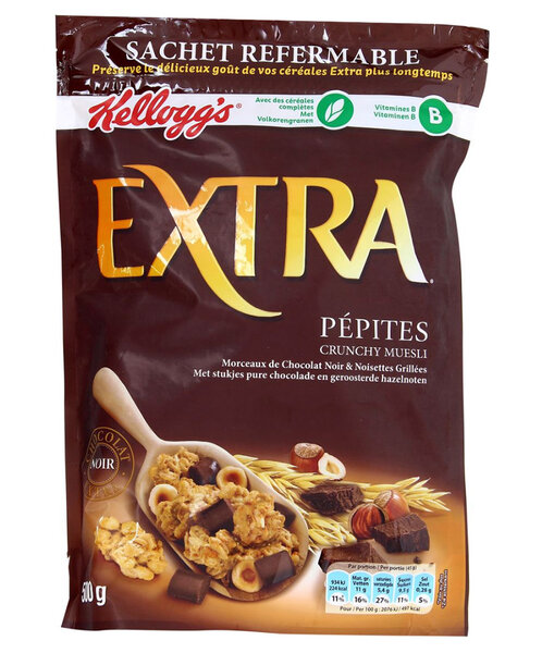 Kellogg's Kellogg’s Extra Pépites Crunchy Muesli Chocolat Noir et Noisettes Grillées 500g (lot de 3)
