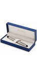 WATERMAN Expert Stylo plume, Acier Inoxydable, plume moyenne, encre bleue, Coffret cadeau