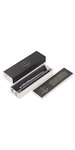 PARKER Jotter Premium - Stylo, pinstripe gris Oxford, attributs chromés, recharge noire pointe moyenne