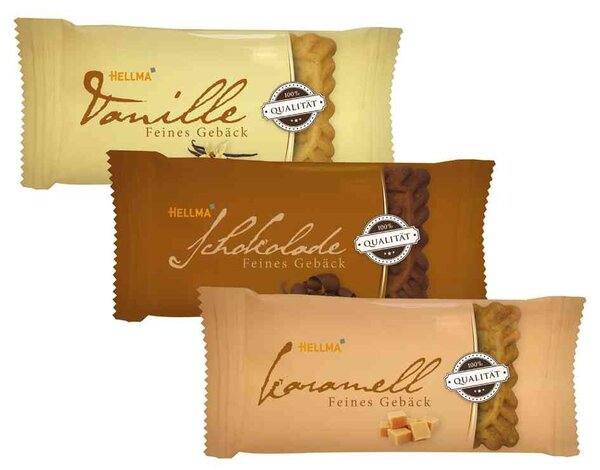 Boite de 200 biscuits fins 3 parfums emballé unitairement HELLMA