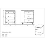 Germania Armoire sur roulettes GW-Ancona 51x41x55cm Cachemire et noyer