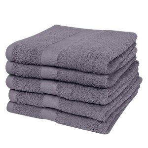 vidaXL Serviette pour sauna 5 pcs Coton 500 gsm 80 x 200 cm Anthracite