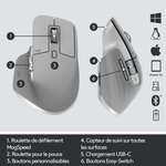 LOGITECH Souris Darkfield MX Master 3 - Bluetooth/Radio Fréquence - USB - 7 Boutons - Gris Moyen