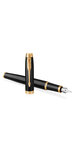 PARKER IM Stylo plume, Noir, plume moyenne, encre bleue, Coffret cadeau