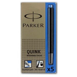 Boîte de 5 cartouches d'encre - Bleu - Parker