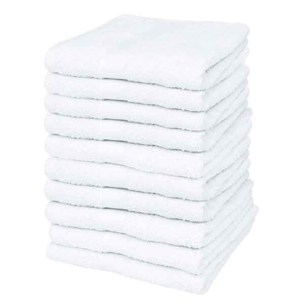 vidaXL Serviette pour invités 10 pcs Coton 500 gsm 30 x 50 cm Blanc