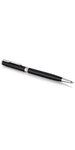 PARKER Sonnet fin stylo bille, laque noire, attributs palladium, recharge encre noire pointe moyenne – Livré dans son écrin