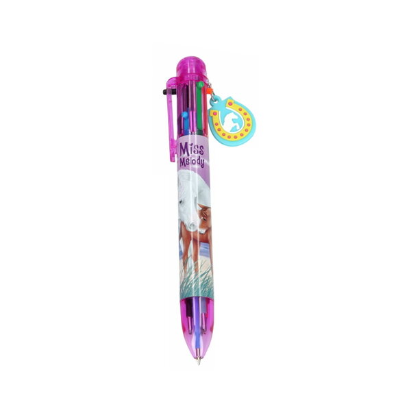 Stylo 6 Couleurs - Theme Cheval - Miss Mélodie Lilas
