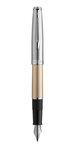 WATERMAN Emblème Deluxe stylo plume, or, attributs chromés, plume fine, cartouche d'encre bleue, en écrin