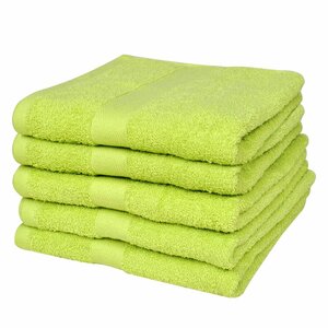 vidaXL Petite serviette de maison 5 pcs 500 gsm 50x100 cm Vert pomme