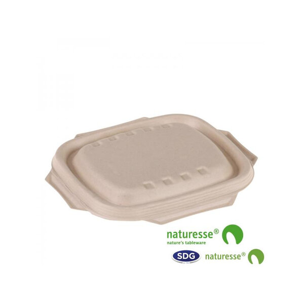 Couvercle Pulpe de Cellulose Biodégradable Nature pour Bol 14968 et 14969 - SDG - Lot de 500 - Pulpe de cellulose