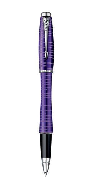 PARKER Urban Premium - Stylo Roller, "Améthyst pearl", Pointe Fine, attributs Chromés, Recharge Noire
