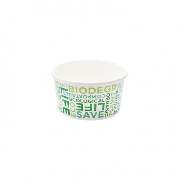 Pot de Glace en Carton Recyclable Texte Bio 90 ml - Lot de 1932 - SDG - Carton biodégradable