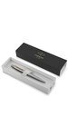 PARKER Jotter Stylo bille, acier, recharge encre gel noire, pointe moyenne (0,7 mm), Coffret cadeau