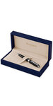 WATERMAN Exception stylo bille fin, noir, attributs plaqué argent, pointe moyenne, en écrin
