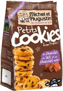 Michel et Augustin Petits Cookies Chocolat au Lait Chocolat Noir (lot de 3)