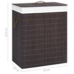 vidaXL Panier à linge Bambou Marron 100 L