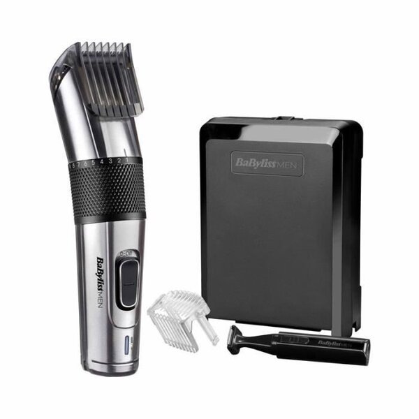 BABYLISS E977E - Tondeuse a cheveux CARBON STEEL - 26 étapes de longueur - Sans fil - Lame auto aiguisable acier inoxydable - Noir