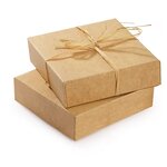 Boîte pâtissière kraft 26x26x5 cm (colis de 50)