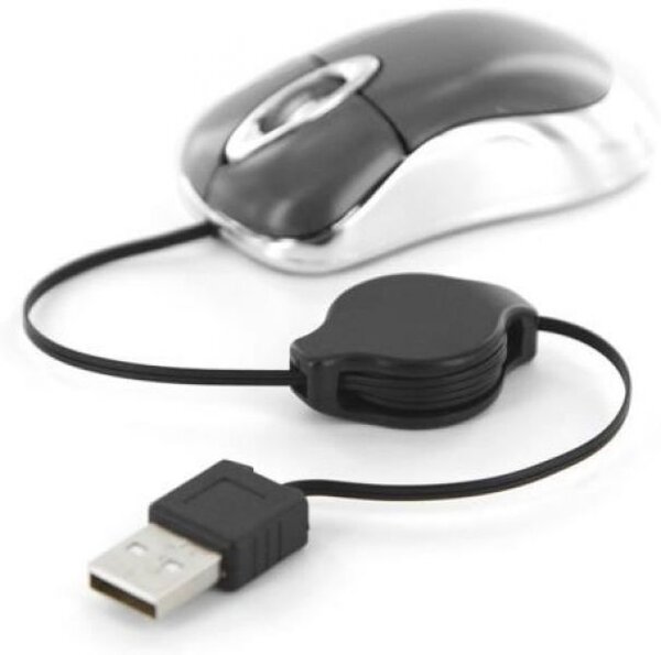 Mini Souris filaire pour portable (rétractable) Mobility Lab ML308869  (Noir/Blanc)