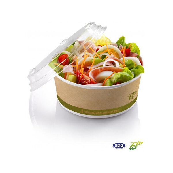 Bol à Salade en Carton Biodégradable 800 ml - SDG - Lot de 500 - Carton biodégradable
