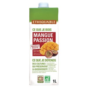 Nectar de Mangue-Passion bio Commerce Equitable - Brick 1 litre (Lot de 10)