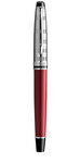 WATERMAN Expert Deluxe Stylo plume, rouge foncé et capuchon ciselé, plume moyenne, Attributs palladium, cartouche bleue, écrin