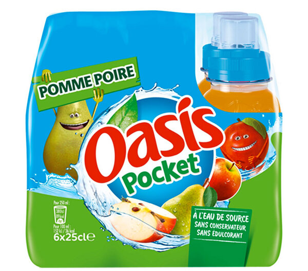 Oasis Pocket Pomme Poire 25cl (lot de 72)