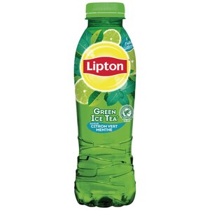 Boisson au thé Green Ice Tea, Saveur Citron vert et menthe - Bouteille PET de 50 cl (carton 12 x 500 millilitres)
