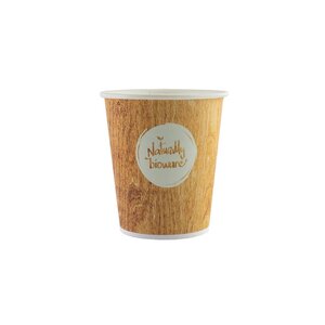 Gobelet jetable pour boisson chaude ou froide, 20 cl en carton biodégradable, 4 coloris assortis, impression Naturally Bioware (paquet 50 unités)