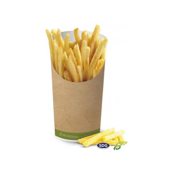 Etui à Frites Carton Biodégradable 85 mm - SDG - Lot de 1400 - Carton biodégradable