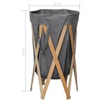vidaXL Panier à linge pliable Gris Bois et tissu