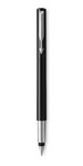 PARKER Vector stylo plume, noir avec attributs chromés, pointe fine, encre bleue, coffret cadeau
