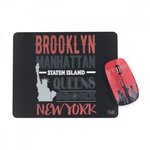 Ensemble Tapis - Souris sans fil T'nB Exclusiv' New York City (Noir)