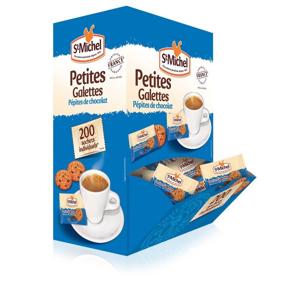 Mini galettes St Michel aux pépites de chocolat - Boîte de 200 sachets individuels (boîte 200 unités)