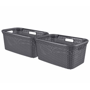 Curver Ensemble de paniers à linge 2 pcs Style 45 L Anthracite