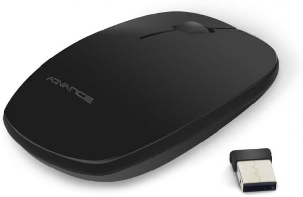 Souris sans fil Advance Shiny Rechargeable (Noir)
