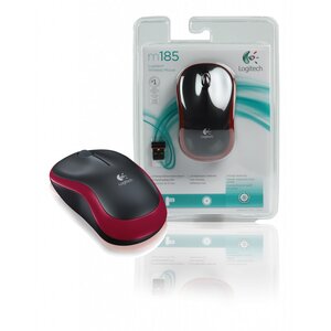 Logitech souris sans fil rouge M185