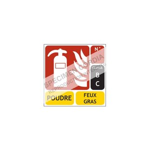 Panneaux Extincteur Classe BC 100x100