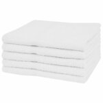 vidaXL Serviette de douche 5 pcs Coton 360 g/m² 70 x 140 cm Blanc