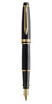 WATERMAN Expert Stylo plume, laque noire, plume moyenne 18K, attributs dorés, cartouche encre bleue, écrin (2093662)
